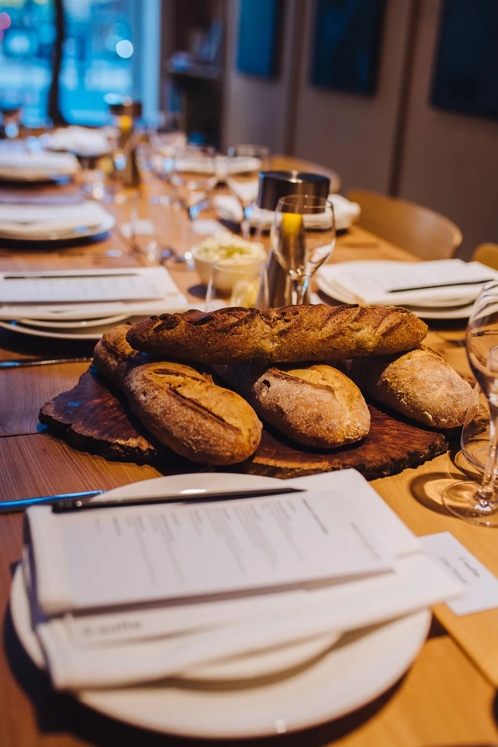 Bread on the board before supper